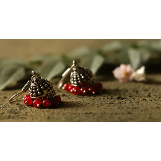 धरा ✽ Antique Finish White Metal ✽ Earring { 7 }